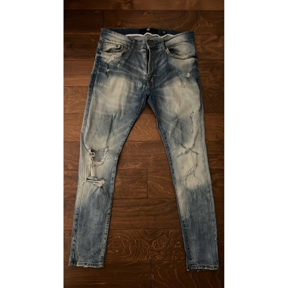 Jordan Craig Legacy Edition Mens Slim Fit Distressed Blue Jeans